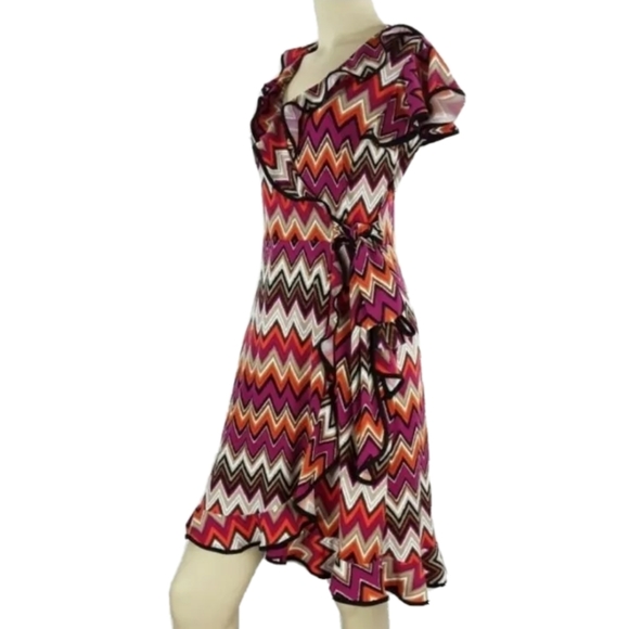 EAST 5TH Multicolored Wrap Dress Size Small - Picture 2 of 5